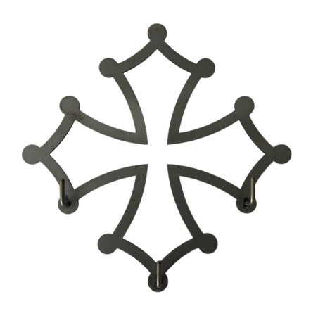 Porte-Clefs Mural : Croix Occitane (30 x 30 cm)