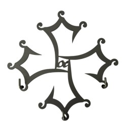 Porte-Clefs Mural : Croix Occitane Design (30 x 30 cm)