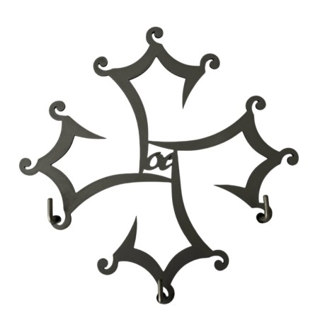 Porte-Clefs Mural : Croix Occitane Design (30 x 30 cm)
